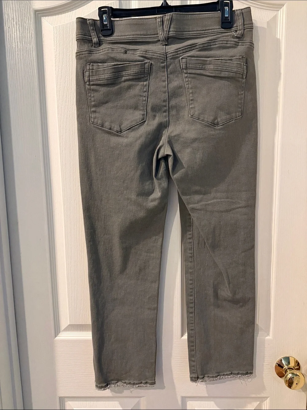 Democracy Women's Gray Straight Leg Jeans with Subtle Fray